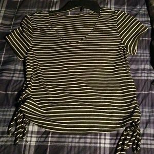 Adam Levine Black & White Striped Shirt